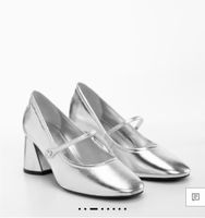 Silver leather shoes mango 39