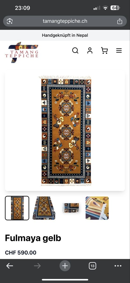Tappeti: Handgeknüpfter Teppich 90 x 190 cm – Nuovo e nell'imballaggio originale da Wallisellen venduto da tamang_teppiche 4