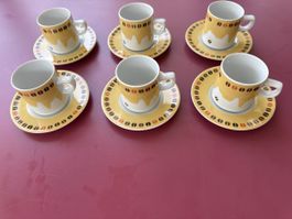 6 Espressotassen m. Unterteller Gilitzer