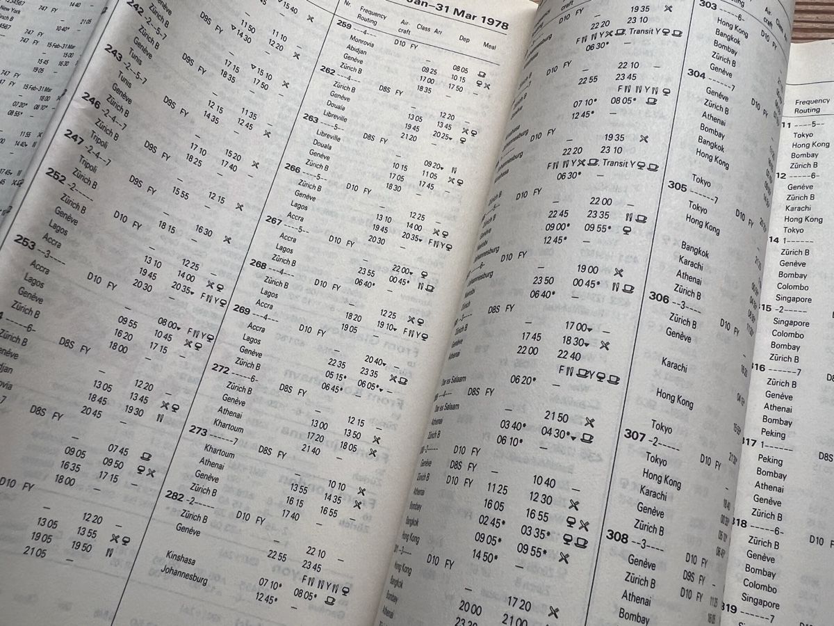 Dokumente: Swissair Flugplan 1978 – Gebraucht aus Silvaplana-Surlej von bkk 3