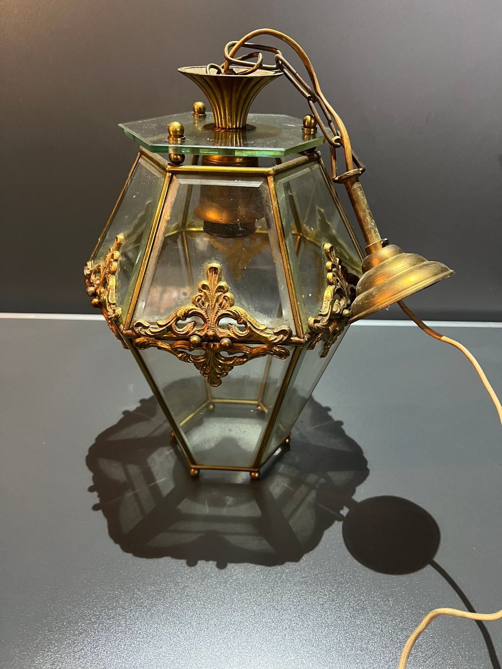 Lampade: Lanterne ancienne en laiton – Usato da La Neuveville venduto da XavierLuke 3