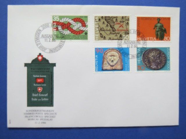 Tutti i francobolli: 13 FDC Frei-/Werbemarken 1980-1986 – Usato da Brunnen venduto da Kumari 7