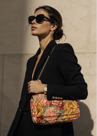 Yves Saint Laurent Jamie Medium Floral Satin Bag YSL