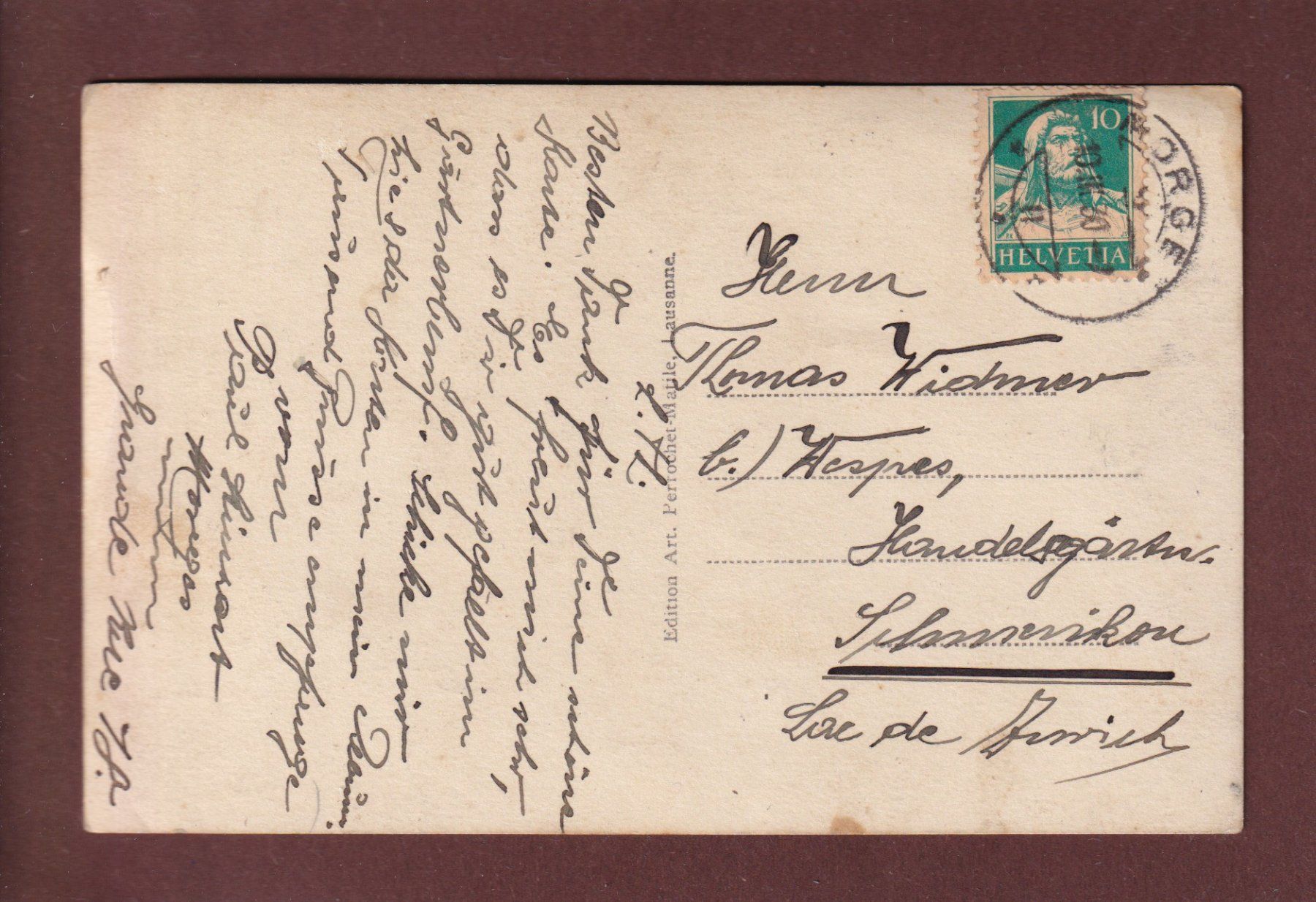 Cartoline postali: MORGES - Le Port - 1930 – Usato da Pully venduto da nicecards 1