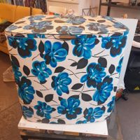 Original DDR Wäschetruhe – Vintage, Blumenmuster, 60er/70er