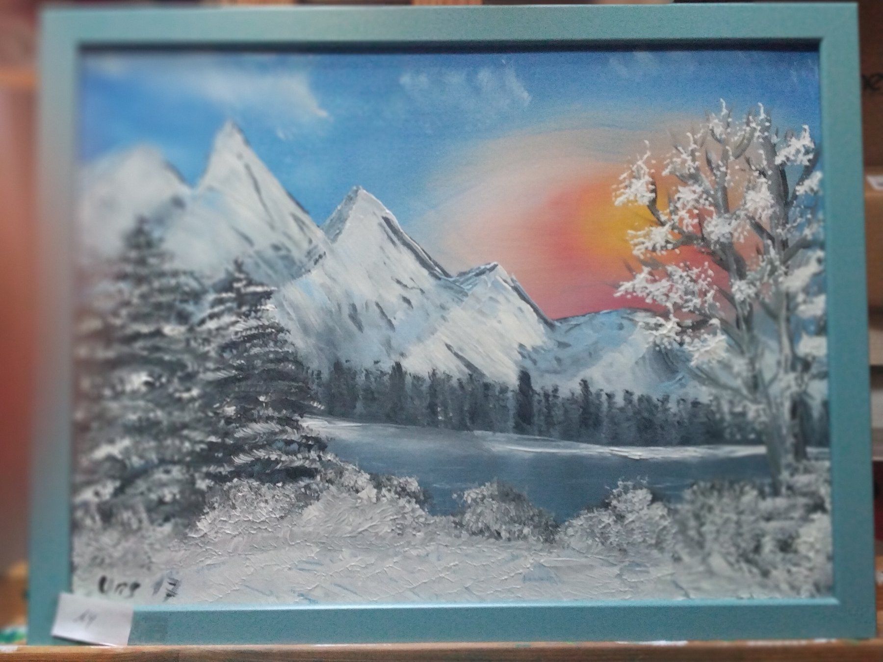 Gemälde: Oelgemälde 33cm x 43 Kunststoffwechselrahmen – Gebraucht aus Heimberg von Hoerbi2
