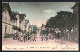 AK Yverdon, Rue Pestalozzi, 1916
