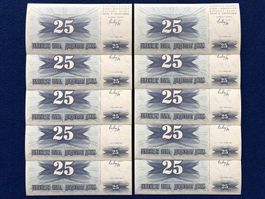 Bosnien und Herzegowina 1992 - 10x25 Dinara UNC