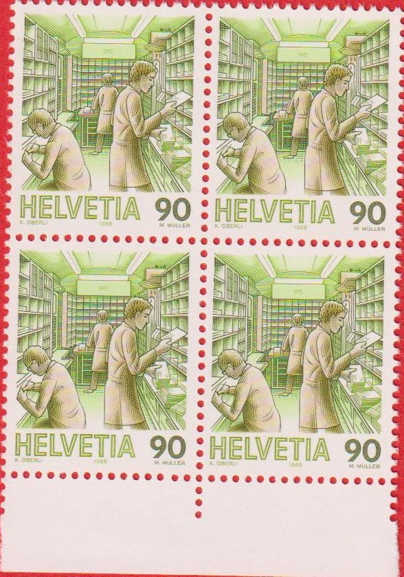 Alle Briefmarken: FDC 1986 ET & 6 x 4er Blöcke Postfrisch m. Tab. – Gebraucht aus Oensingen von Stro11 8