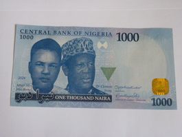 1000 Naira Note 2024 - Seltene Banknote aus Nigeria, UNC