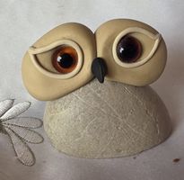 Eule Figur Naturstein Handgemacht siehe Foto wunder schön