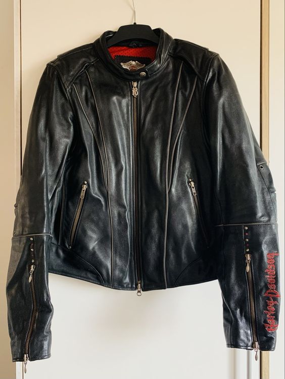 Harley-Davidson Damen Lederjacke Gr. M Stickerei Nieten Top 1