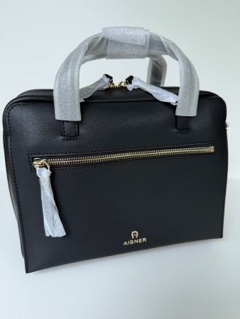 Aigner Handtasche schwarz Handtasche aus Leder Tasche Bag
