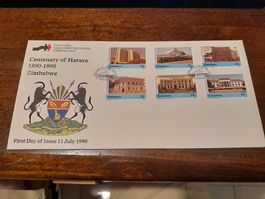 Collection de timbres Centenaire Harare 1890-1990 Zimbabwe