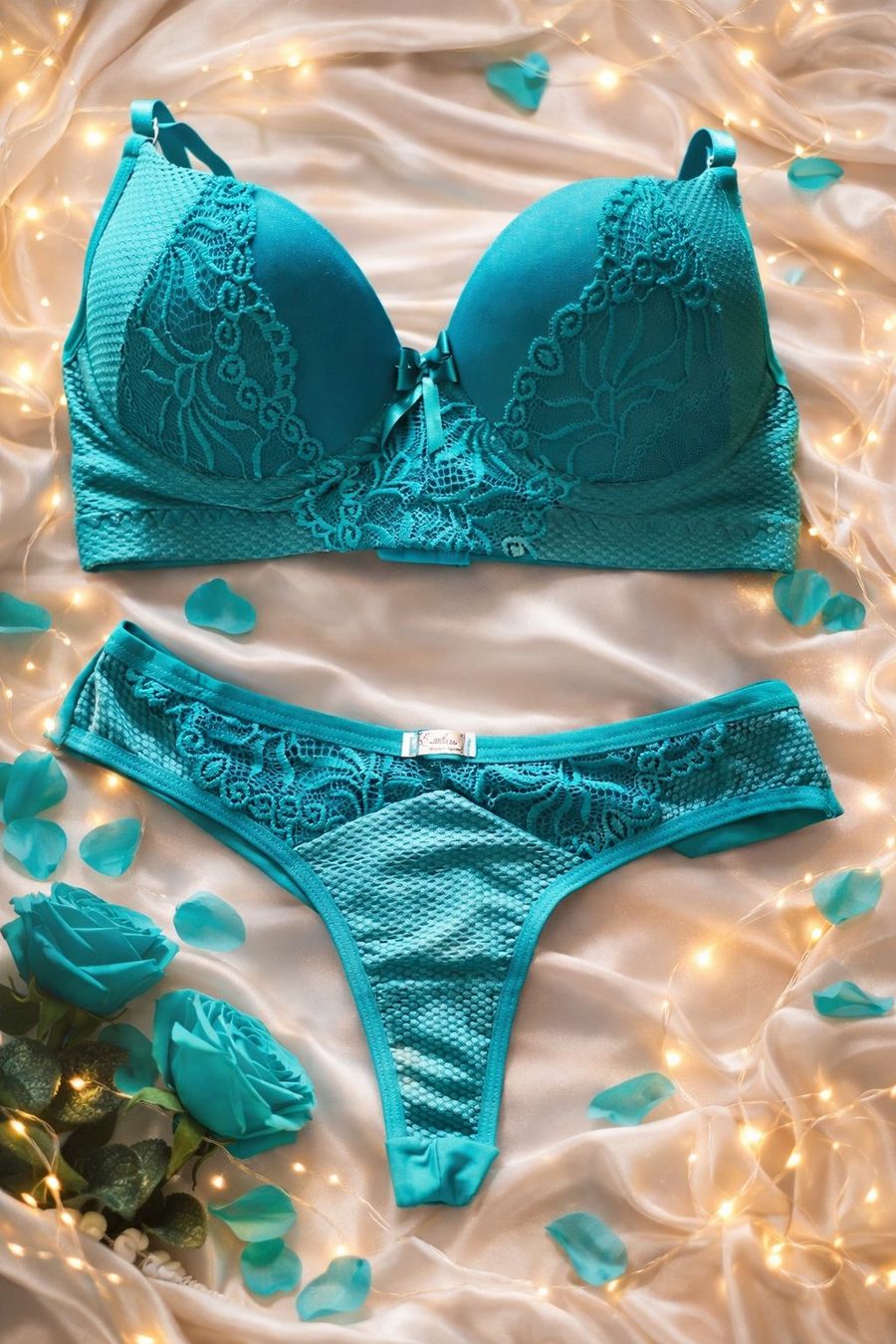 Altra biancheria intima: Ensemble lingerie turquoise dentelle - Taille 38/M! – Nuovo e nell'imballaggio originale da La Chaux de fonds venduto da Folylove