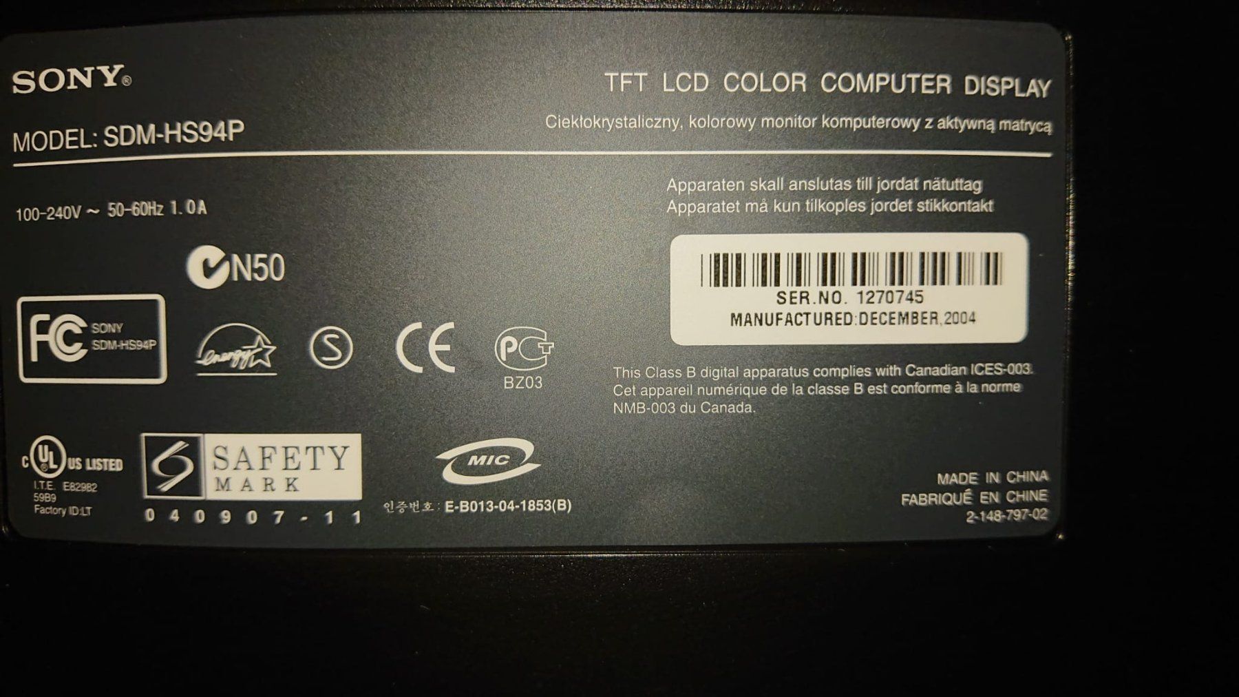 Sony Monitor: Sony Monitor – Usato da Sissach venduto da Remanka 4