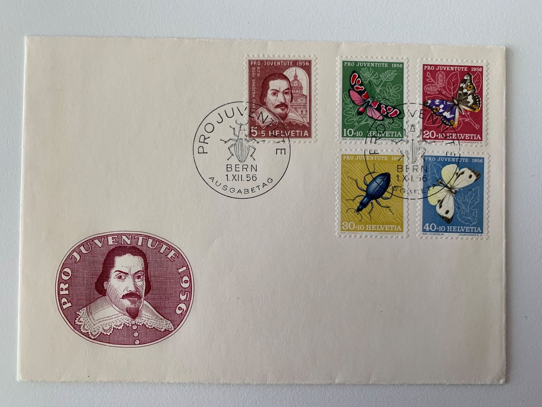 Alle Briefmarken: Pro Juventute FDC 1956 wunderschön – Gebraucht aus Willisau von Repfuesch
