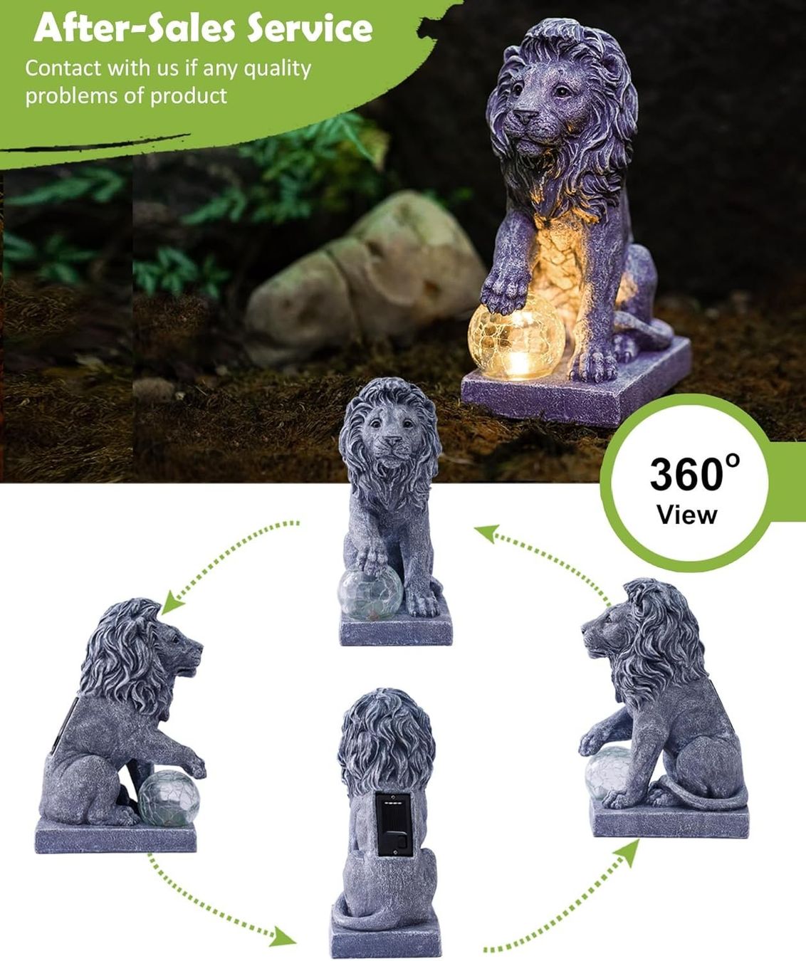 Tutte le decorazioni: Löwen Figur mit Solarlampen Kugel – Nuovo e nell'imballaggio originale da Nuglar venduto da SaleRitter 2