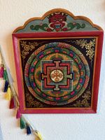 Tibet Mandala Tanka auf Holz Kunst
