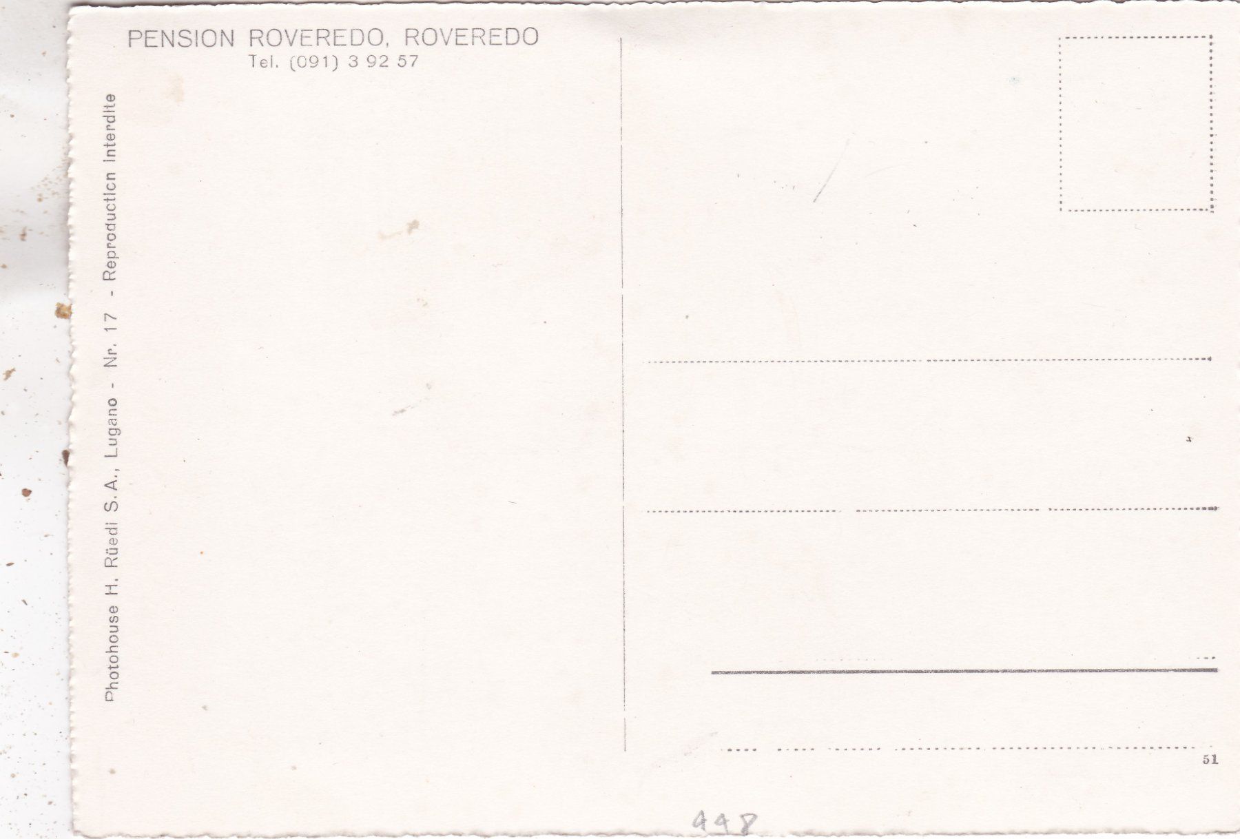 Ansichtskarten: Roveredo Pension Roveredo – Gebraucht aus Herisau von Lisegrat2008 1