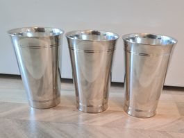 3 x Zinn Becher von Guggisberg Feinzinn Handguss