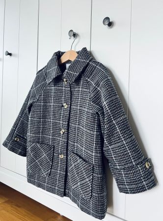 Mango 110 Mantel grau kariert Mädchen
