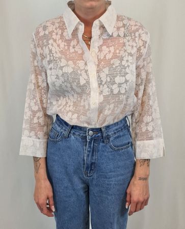 Chemisier semi-transparent en dentelle Taille L