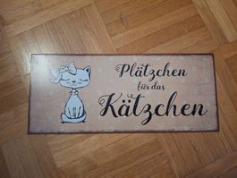 Katzen Schild Wanddekoration 30cm