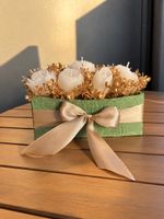 🤍 Handgemachtes Kerzen-Blumenarrangement in Geschenkbox