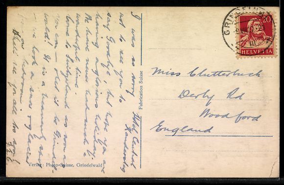 Cartoline postali: Grindelwald, Strassenpartie mit Gebäude – Usato da Berlin venduto da bartko-reher 1
