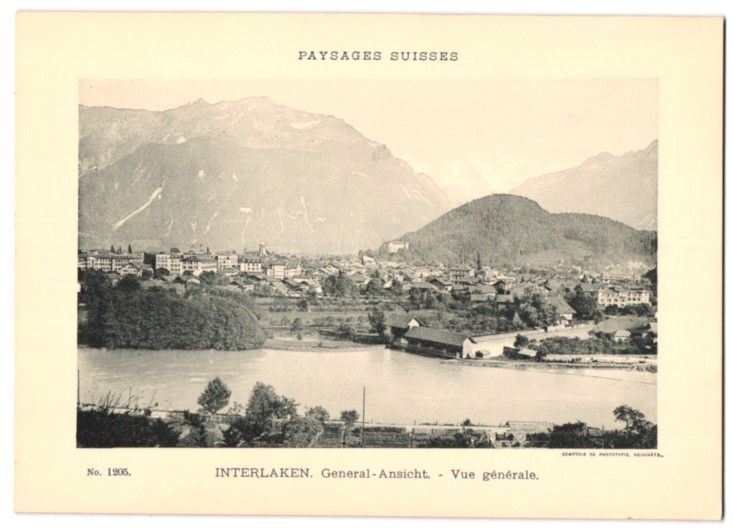 Fotografie & Manifesti: Fotografie Interlaken, Vue Generale, - L – Usato da Berlin venduto da bartko-reher