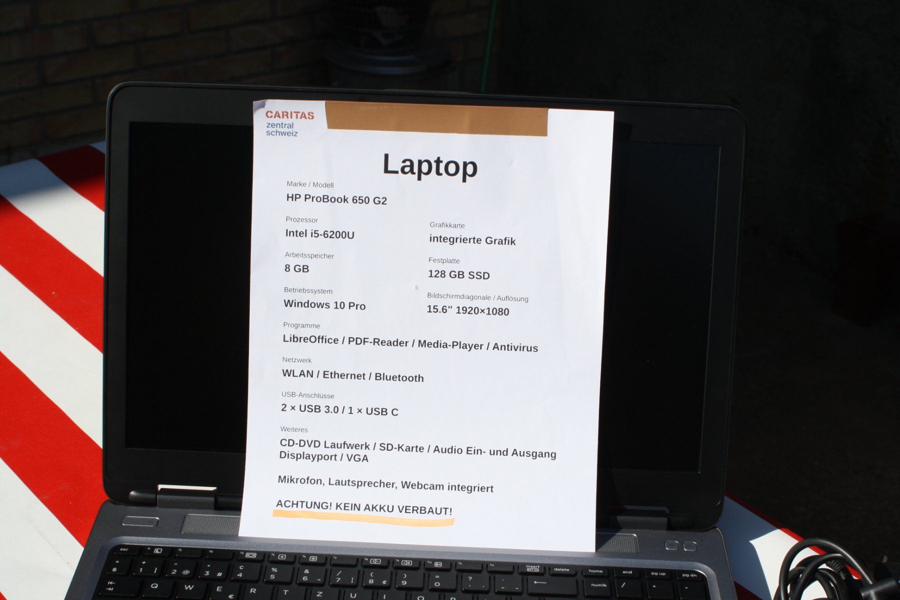 Hewlett Packard Notebook: HP LAPTOP SSD – Usato da Wauwil venduto da Pneuedy 8