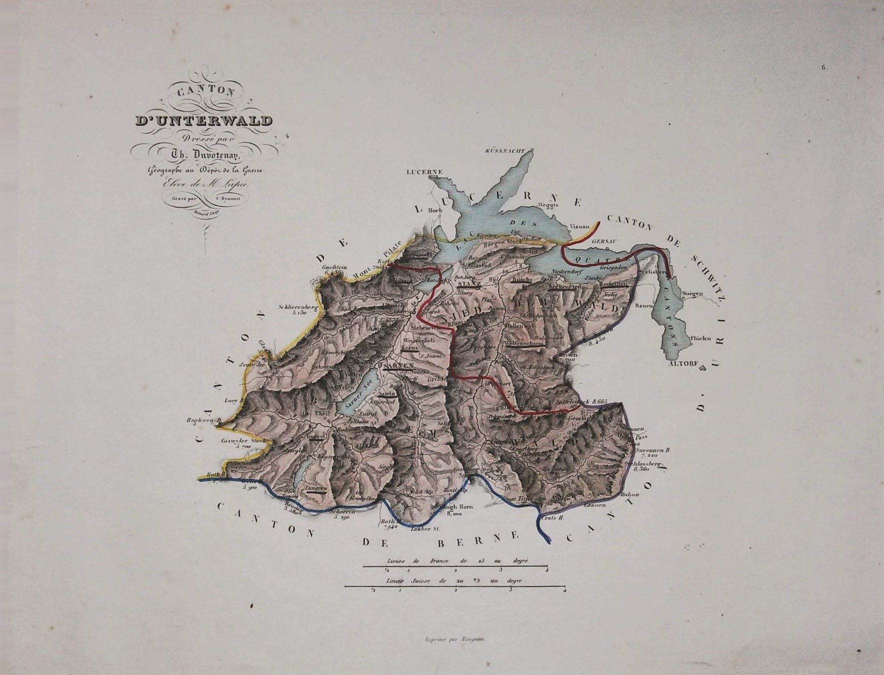 Cartine & Atlanti: Kantonskarte Unterwalden 1851 – Usato da Rafz venduto da booksell