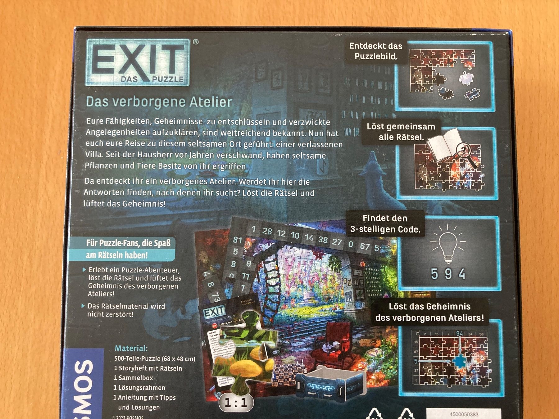 Kosmos Giochi: EXIT Das Puzzle "Das verborgene Atelier" 500 Teile – Usato da Gelterkinden venduto da froggy80 1