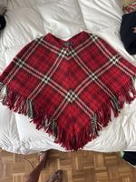 Poncho BURBERRY 50% cachemire 50% laine rouge T.U.
