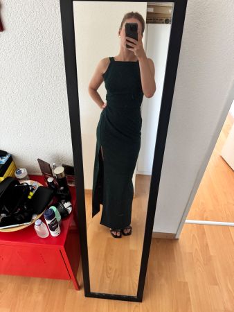 Elegant Dark Green Evening Dress Size M