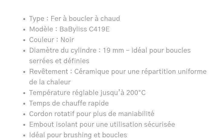 Accessori per capelli: Babyliss fer pour boucles serrées  C419E – Usato da Bévilard venduto da nadmat 1