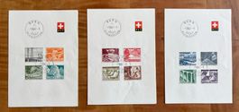 1949, Technik und Landschaft FDC mit ET-ʘ auf 3 Faltblättern