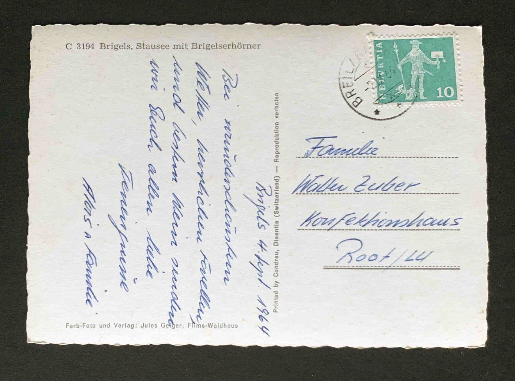 Cartoline postali: AK Brigels Stausee mit Brigelserhörner – Usato da Goldau venduto da artelier1 1