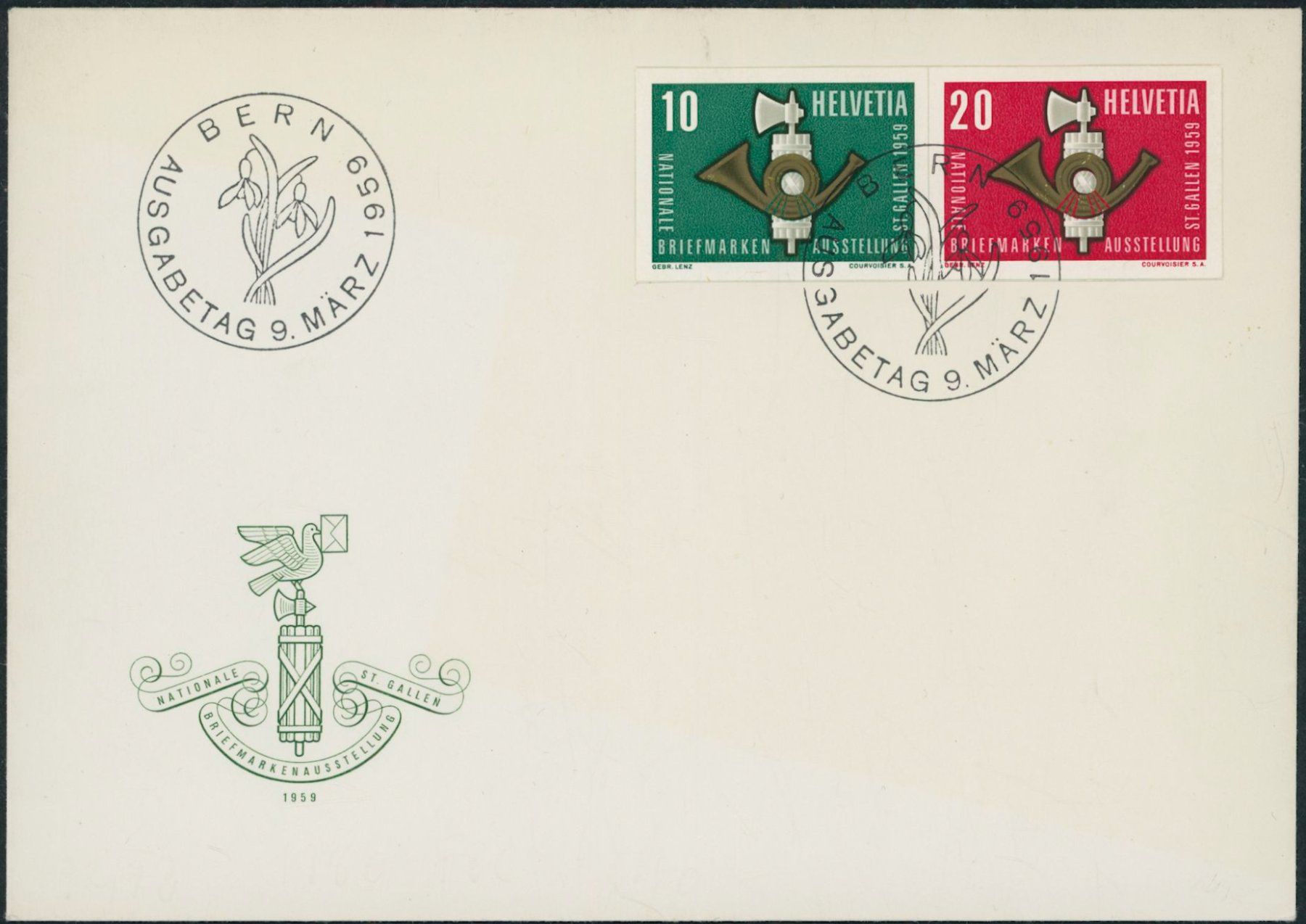 Tutti i francobolli: 1959 - Nabag - Blockausschnitte - Ersttagsbrief FDC ET – Usato da Schindellegi venduto da leecollect