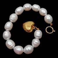 Herz weiss Lua Perlen Armband Echt Bracelet Coeur Perle