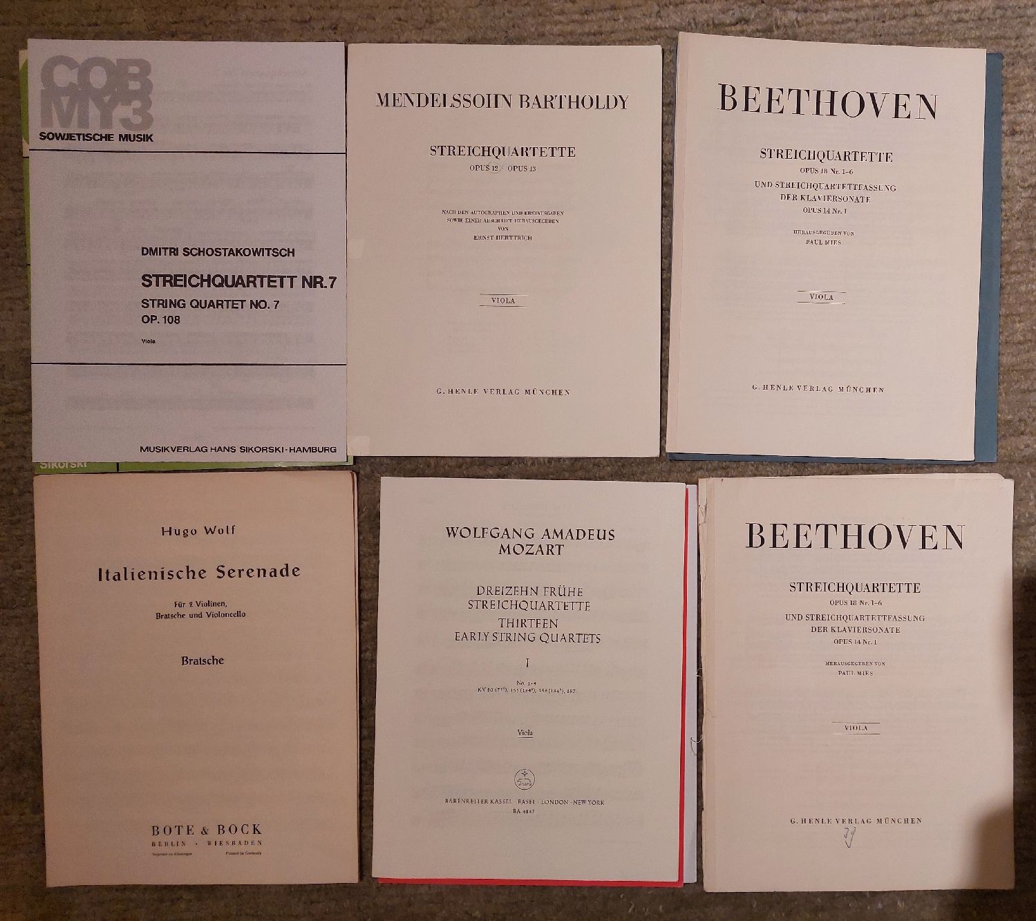 Libri: 40 einzelne Bratschenstimmen von Quartetten/Quintetten – Usato da Zürich venduto da Cortin 2