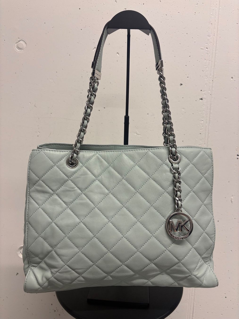 Michael Kors Borse da donna: Michael Kors Leder Shopper Susannah hellblau mint silber – Nuovo (secondo la descrizione) da Regensdorf venduto da secondchancefashion 1