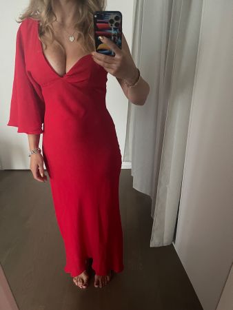 Zara Kleid rot Grösse S, Polyester Versand + 9.-