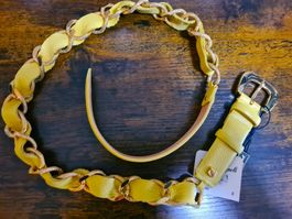Luisa Spagnoli Ledergürtel gelb/gold BRANDNEU!
