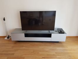 TV Möbel silber schwarz Breite 200cm guter Zustand