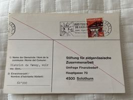 Vevey 1975 Alte Postkarte Stiftung für eidg. Zusammenarbeit