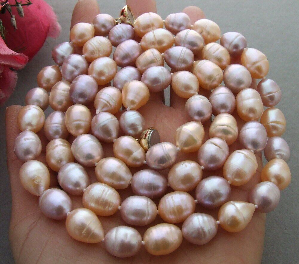 Catenine: Lua 80cm lila Perlen Kette Echt Collier Perle mauve orange – Nuovo (secondo la descrizione) da Prilly venduto da ilyria73 3