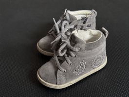 Primigi Leder Boots grau Glitzer – Reißverschluss, Gr. 21