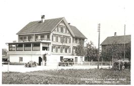 AK BUTTIKON SCHÜBELBACH GASTH. z. SCHÄFLI OLDTIMER um 1930
